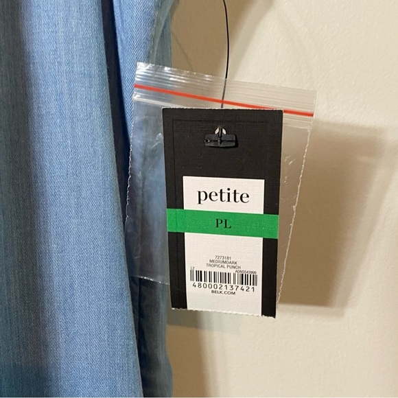 Crown & Ivy Sz PL Lightweight Blue Denim Embroidered Sleeveless Dress - Picture 3 of 5